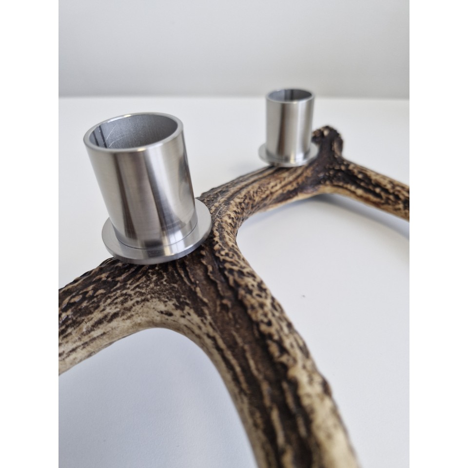 Sika deer antler candle holder for 3 candles