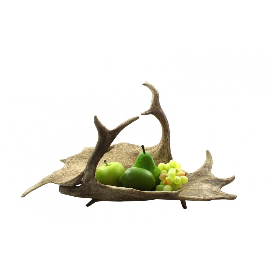 Fallow deer antler fruit bowl