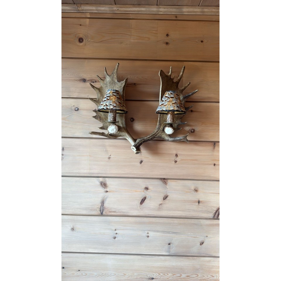 Dovhjorthorn vägglampa 2 ljus 45 cm