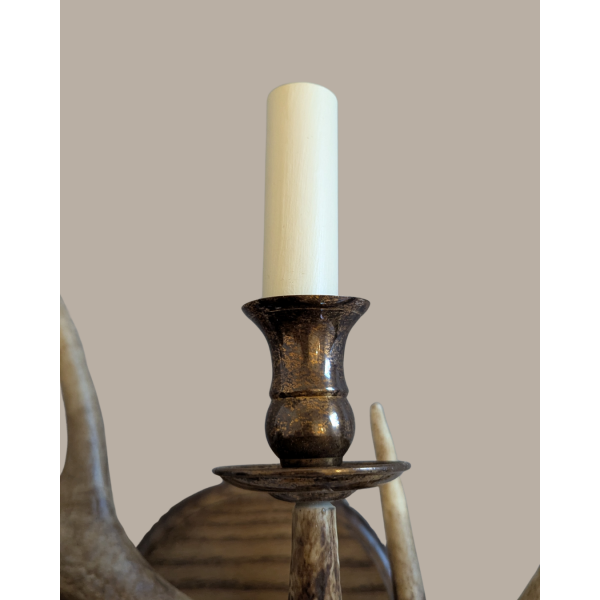 Red deer antler 1-light wall lamp natural 55 cm