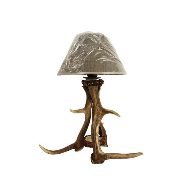 Small horn table lamp with lampshade