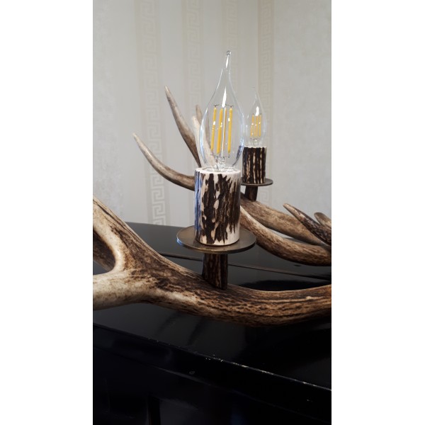 Hjorthorn oval takkrona 6 ljus 100 cm