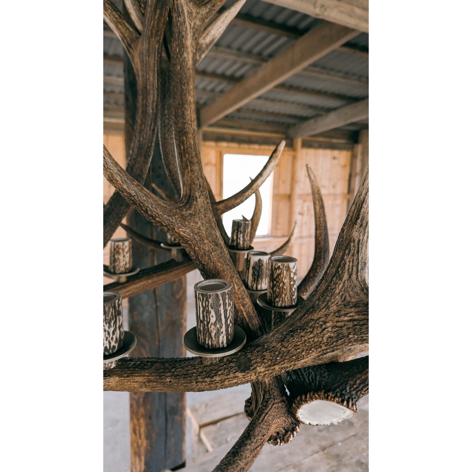 Hjorthorn takkrona 9- ljus 95 cm