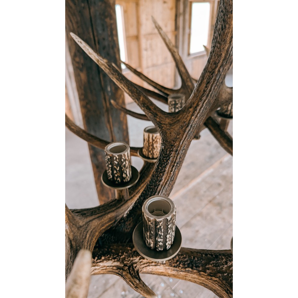 Hjorthorn takkrona 9- ljus 95 cm