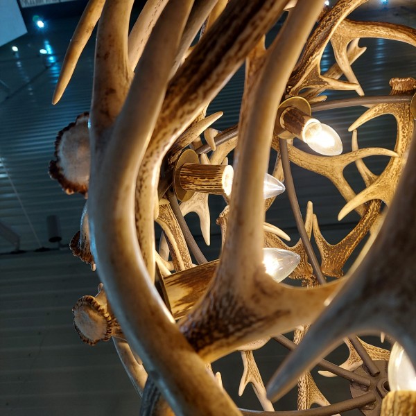 Elegant and Luxurious Globe Chandelier of Deer Antlers 70 cm