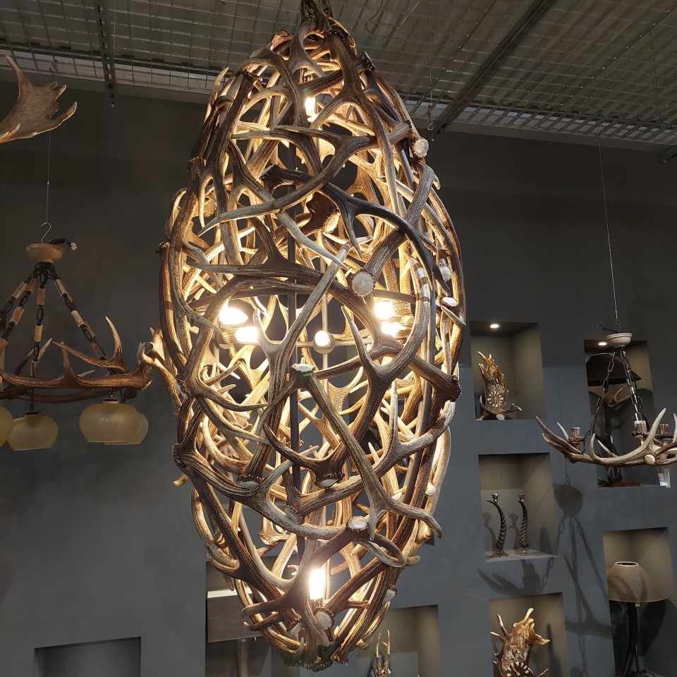 Deer Antler Chandelier in Cone Shape 70cm Deer Antler Chandelier in Cone Shape 70cm