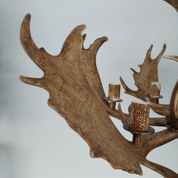 Dovhjortshorn takkrona 6-ljus 90 cm