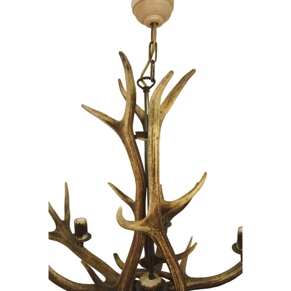 Hjorthorn takkrona 6 ljus 95 cm