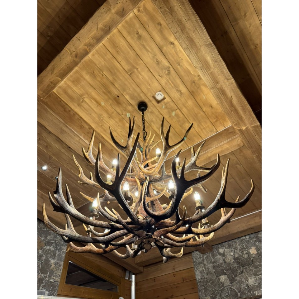 Deer Antler 2 tier 20 Candle Light Chandelier 150cm