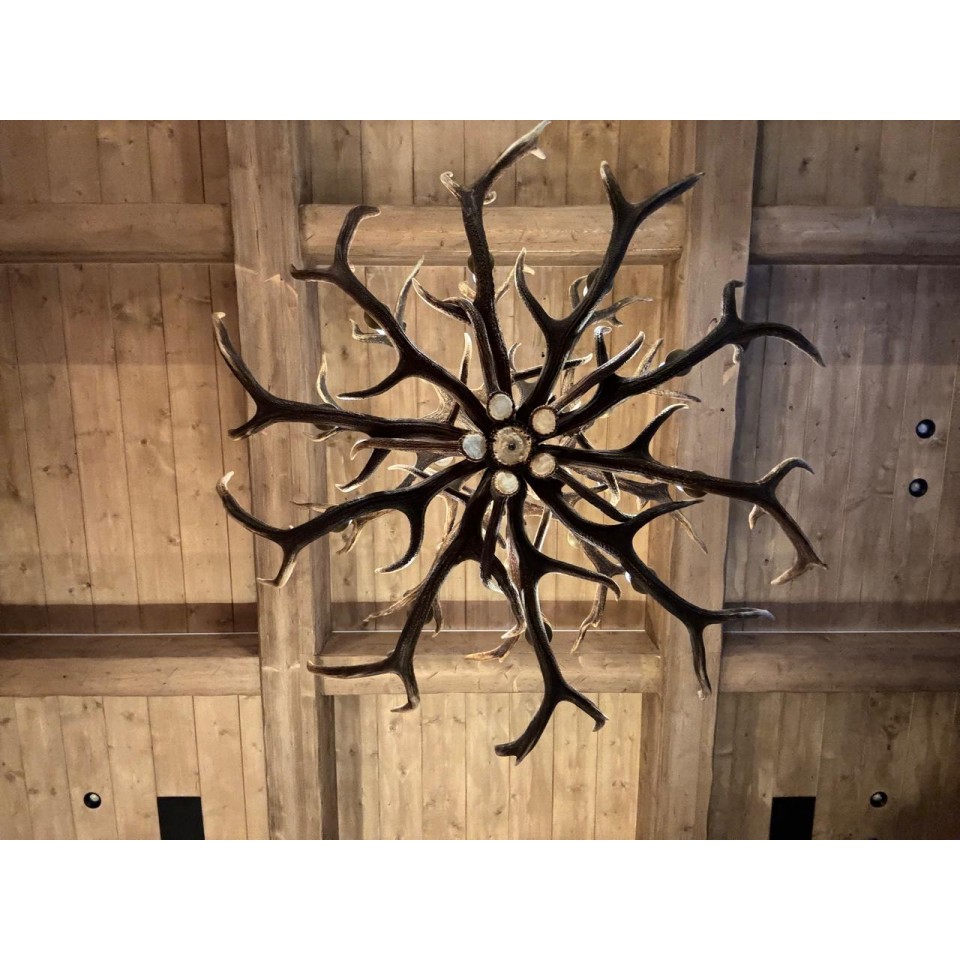 Deer Antler 2 tier 20 Candle Light Chandelier 150cm