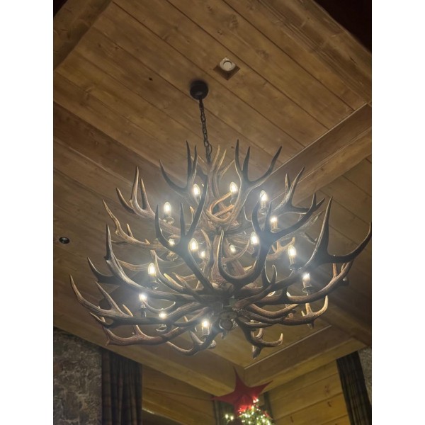 Deer Antler 2 tier 20 Candle Light Chandelier 150cm