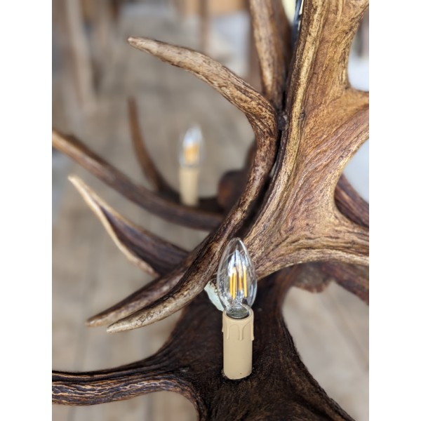 Älghorn takkrona 3 ljus 80cm