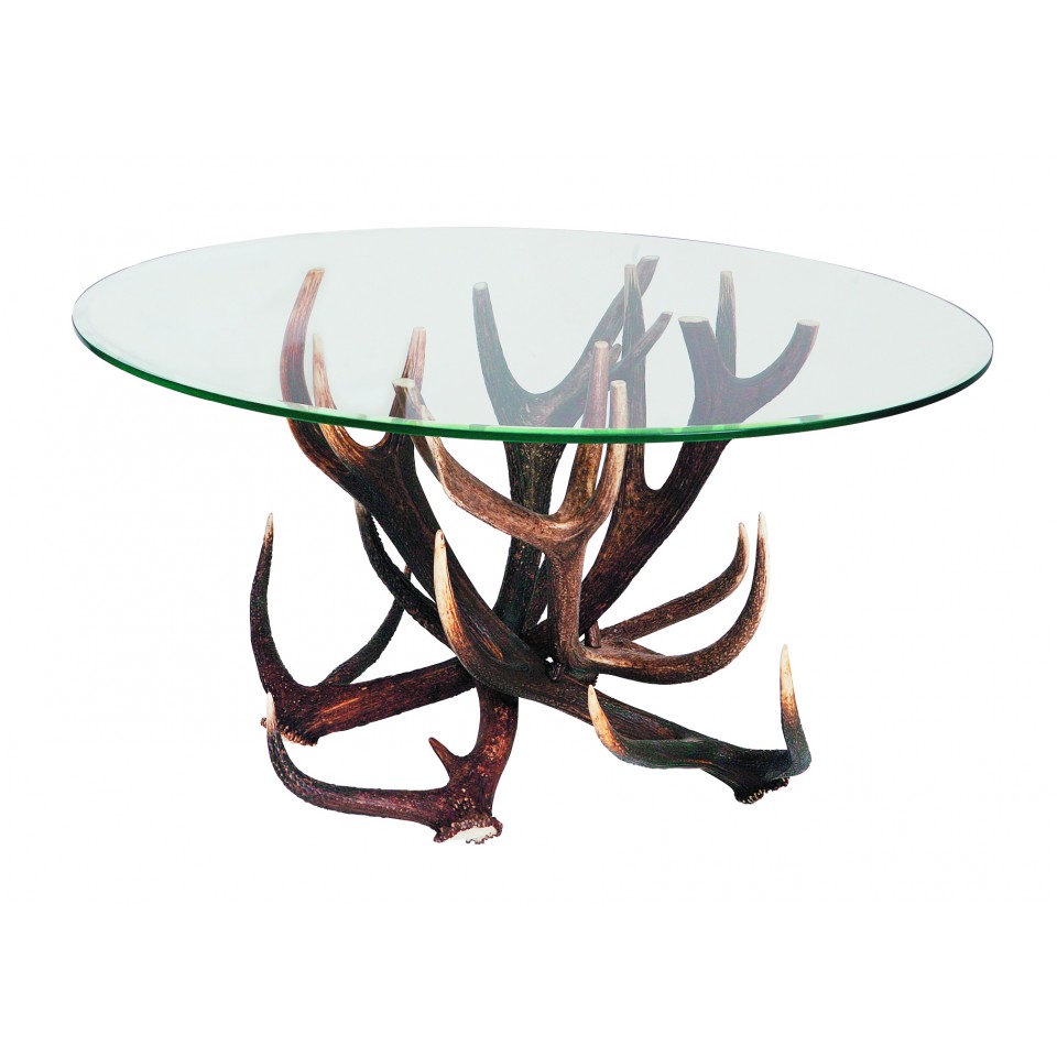 Glasbord med hjorthorn ben Glasbord med hjorthorn ben