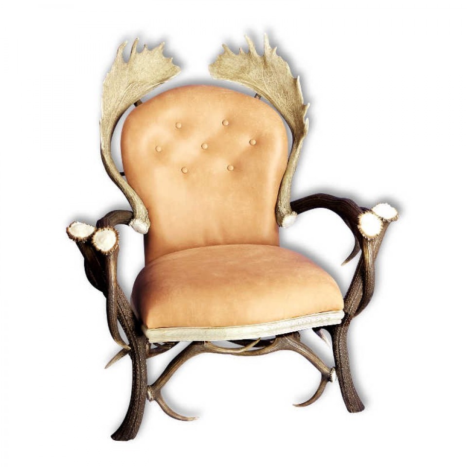 Hjorthornsfåtölj sand