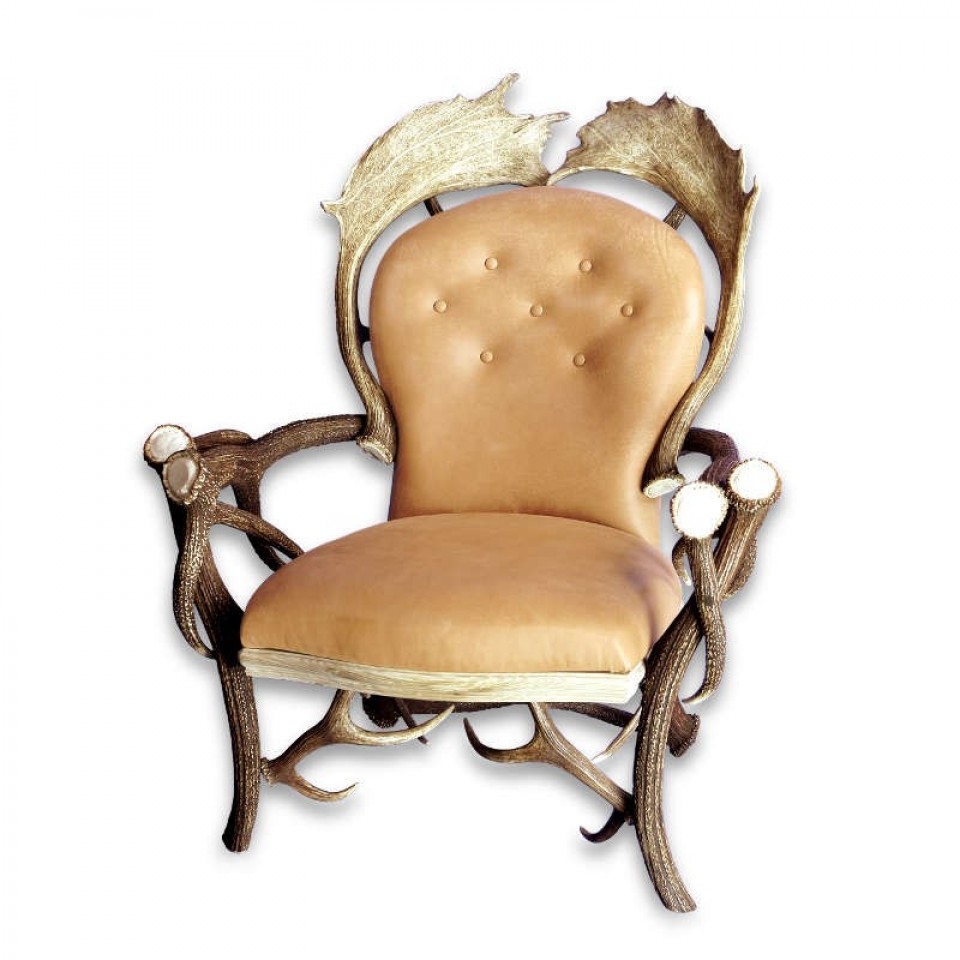 Hjorthornsfåtölj sand