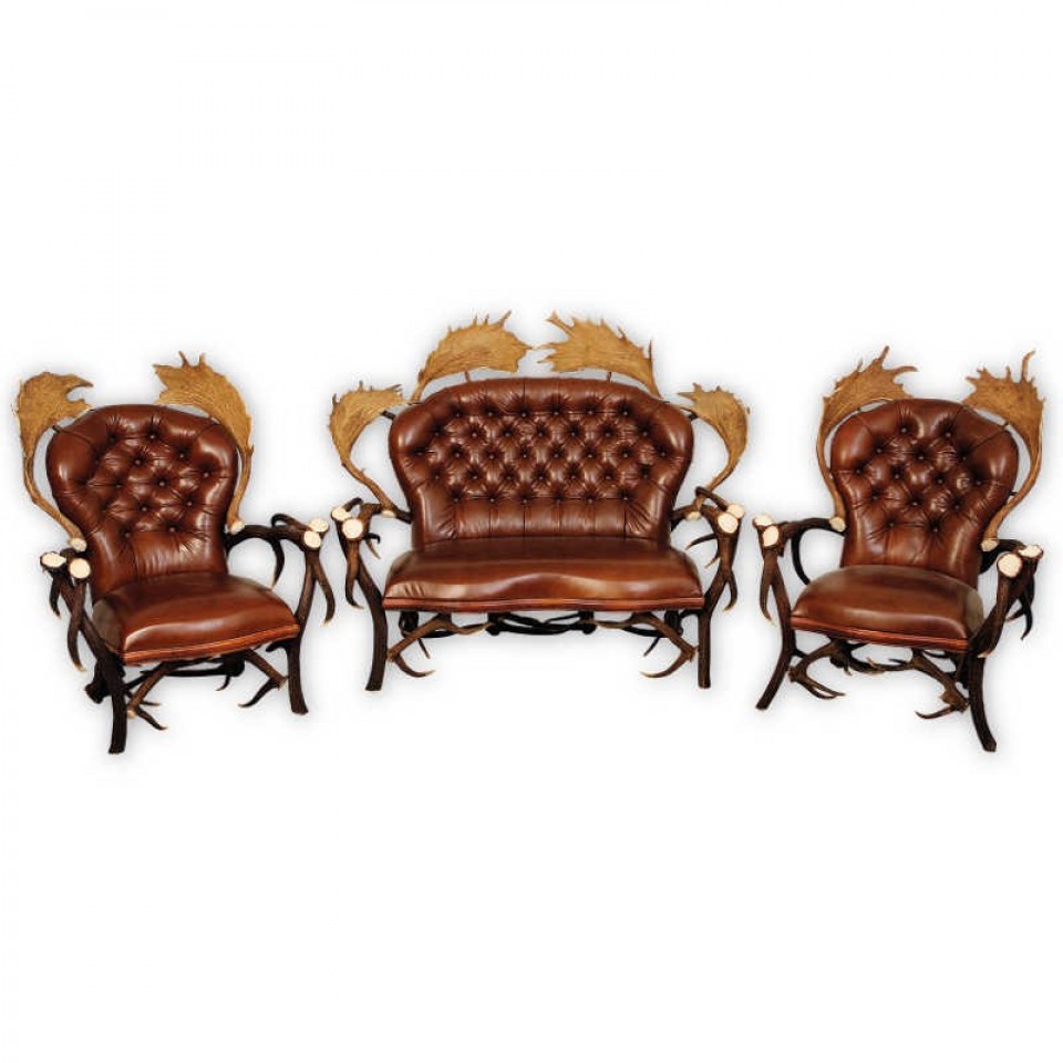 Deer Antler Armchair Cognac