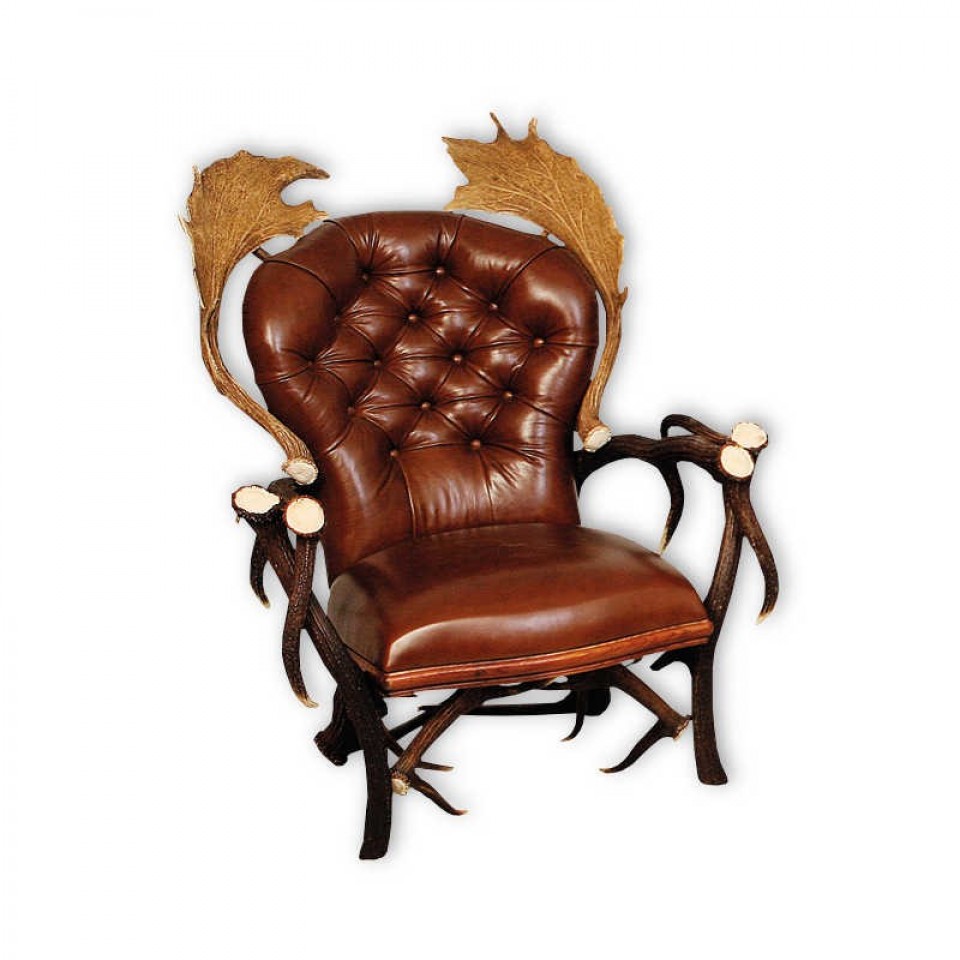 Deer Antler Armchair Cognac