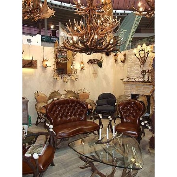 Deer Antler Armchair Cognac