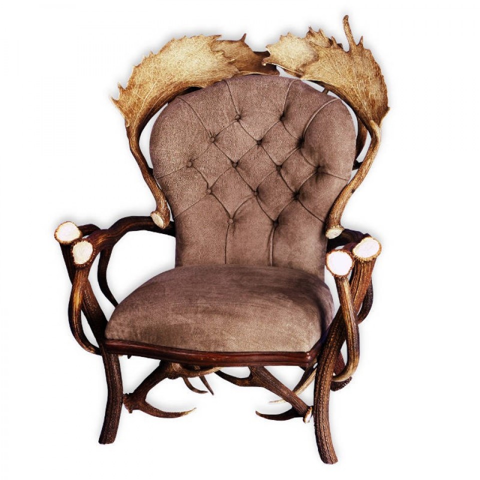 Deer Antler Armchair Dark Brown