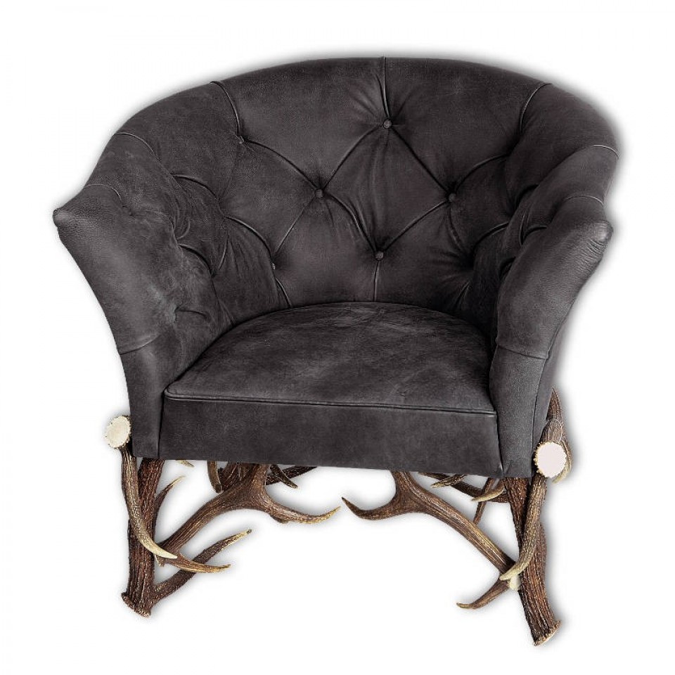 Deer Antler Armchair Black