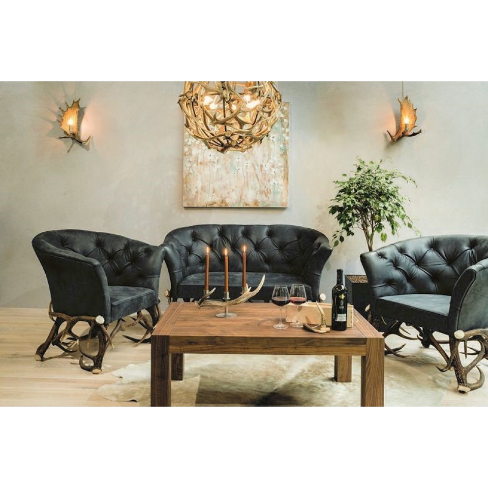 Deer Antler Armchair Black