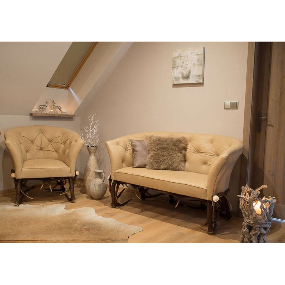 Hjorthornsfåtölj siena