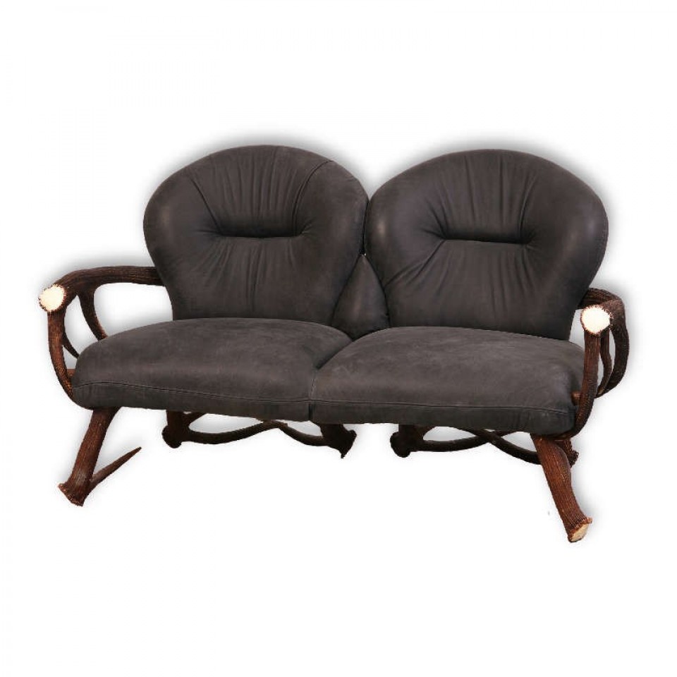 Deer Antler Leather Sofa Moro