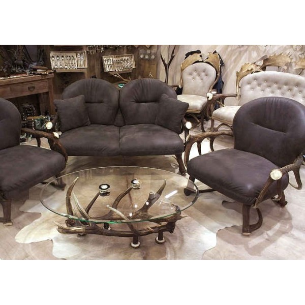 Deer Antler Leather Sofa Moro