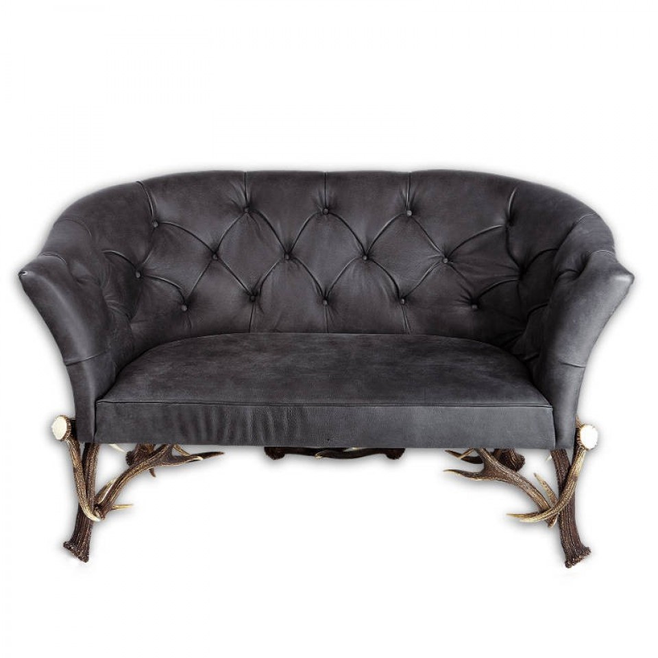 Hjorthornssoffa svart