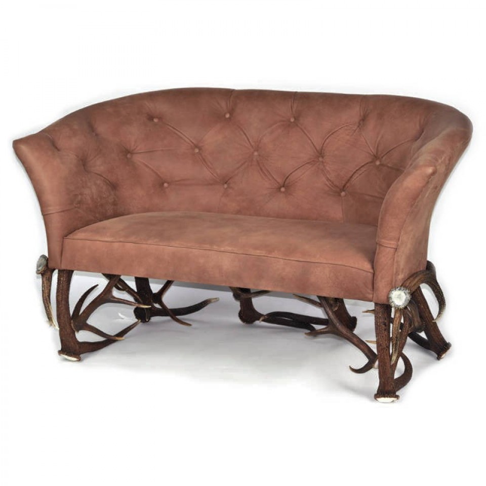 Hjorthorn soffa brun