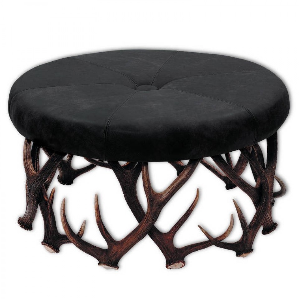 Antler Bench with High Quality Round Seat Nero Black