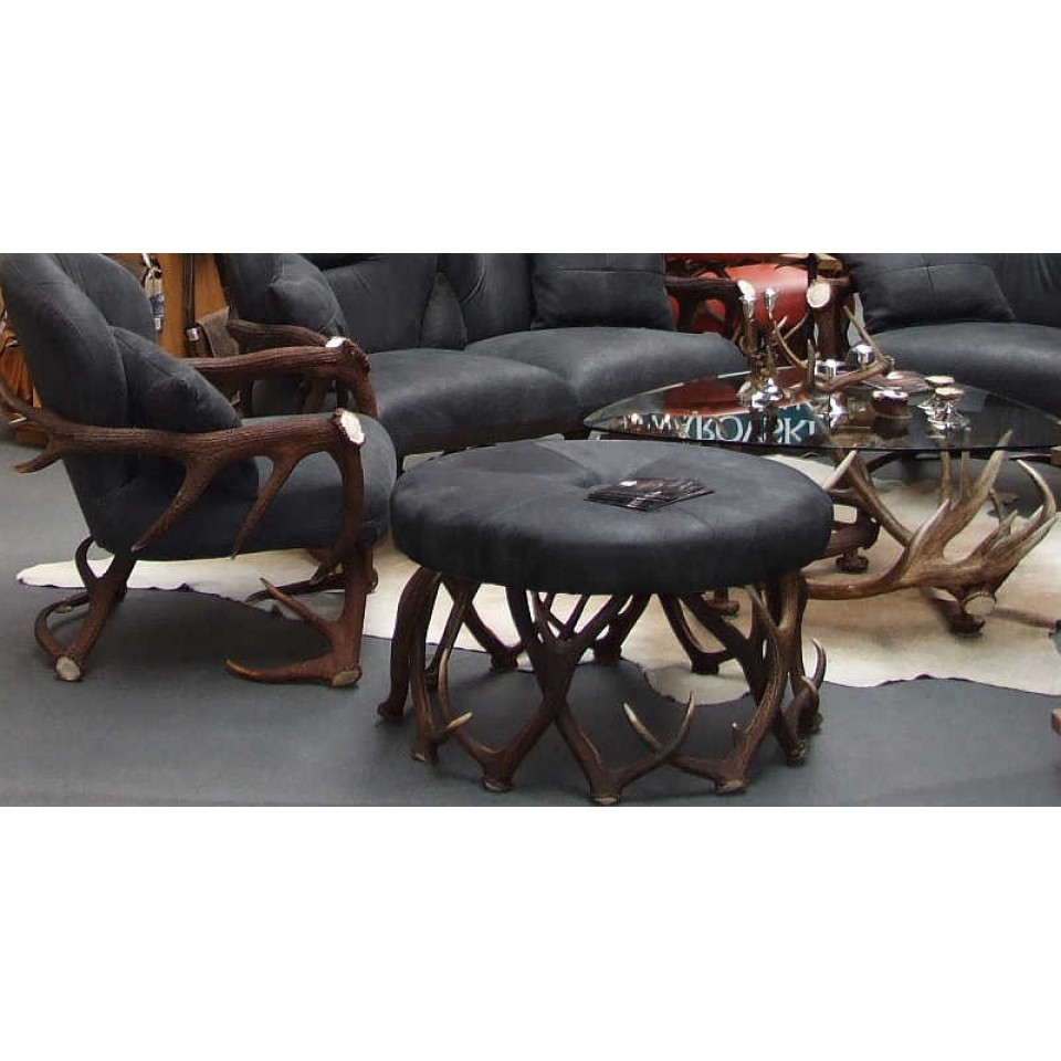 Antler Bench with High Quality Round Seat Nero Black