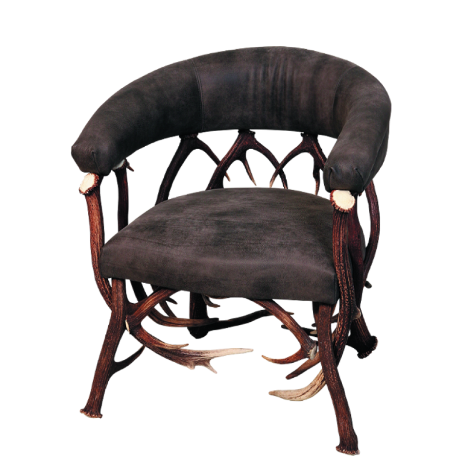 Antler chocolate armchair.
