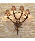 Deer Antler Wall Lamp With 4 Candle Lights Natural 75cm