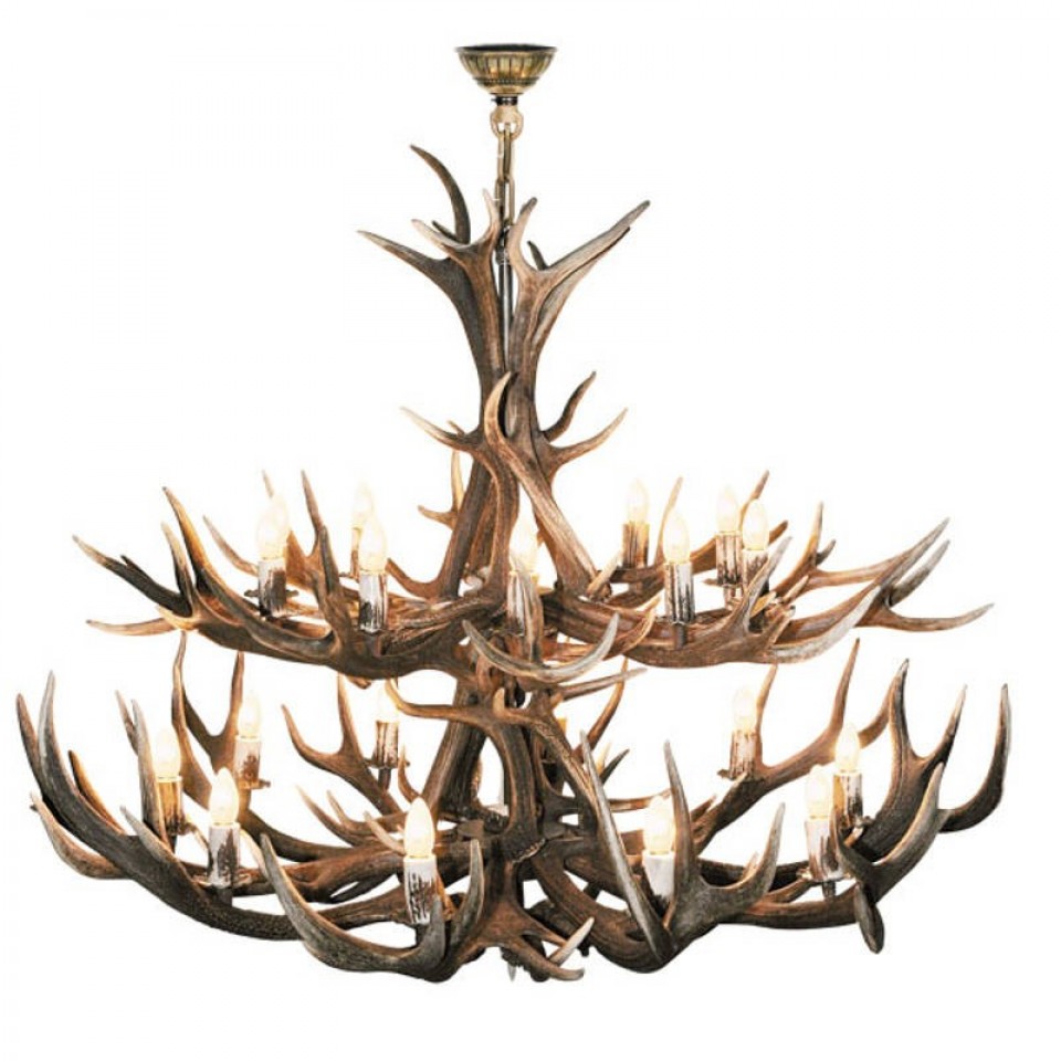 Deer Antler 2 tier 20 Candle Light Chandelier 150cm