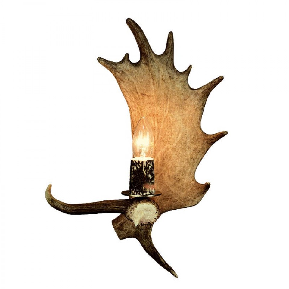 Dovhjorthorn vägglampa 1 ljus 40 cm Dovhjorthorn vägglampa 1 ljus 40 cm