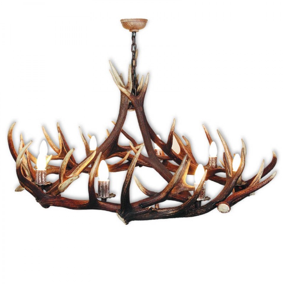 Deer Antler 8 Candle Light Chandelier 150cm