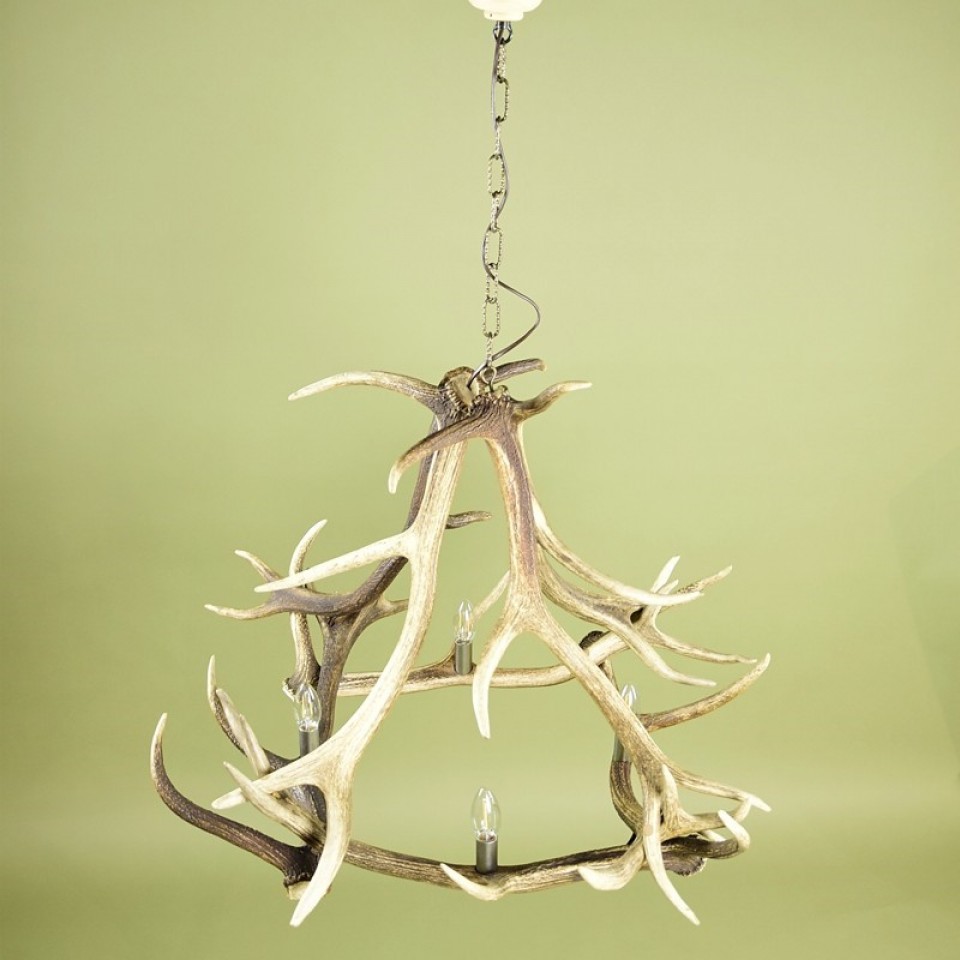 Deer Antler 4 Candle Light Chandelier 85cm