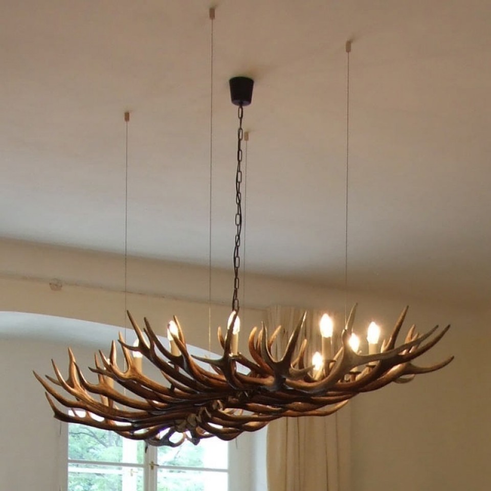 Deer Antler 16 Candle Light Chandelier 150cm