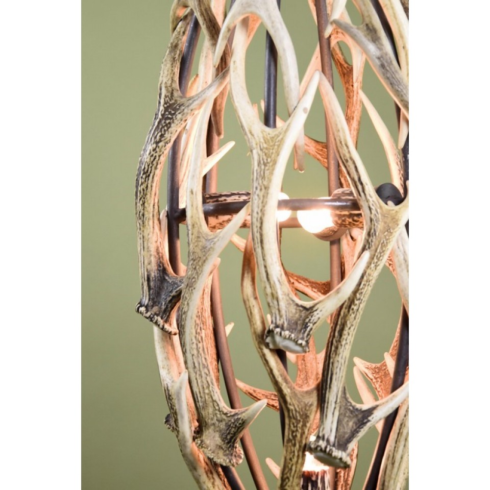 Sika Deer Antler Small Ellipse Chandelier 40cm