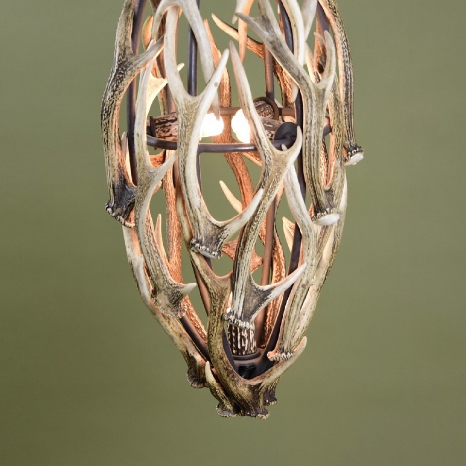 Sika Deer Antler Small Ellipse Chandelier 40cm