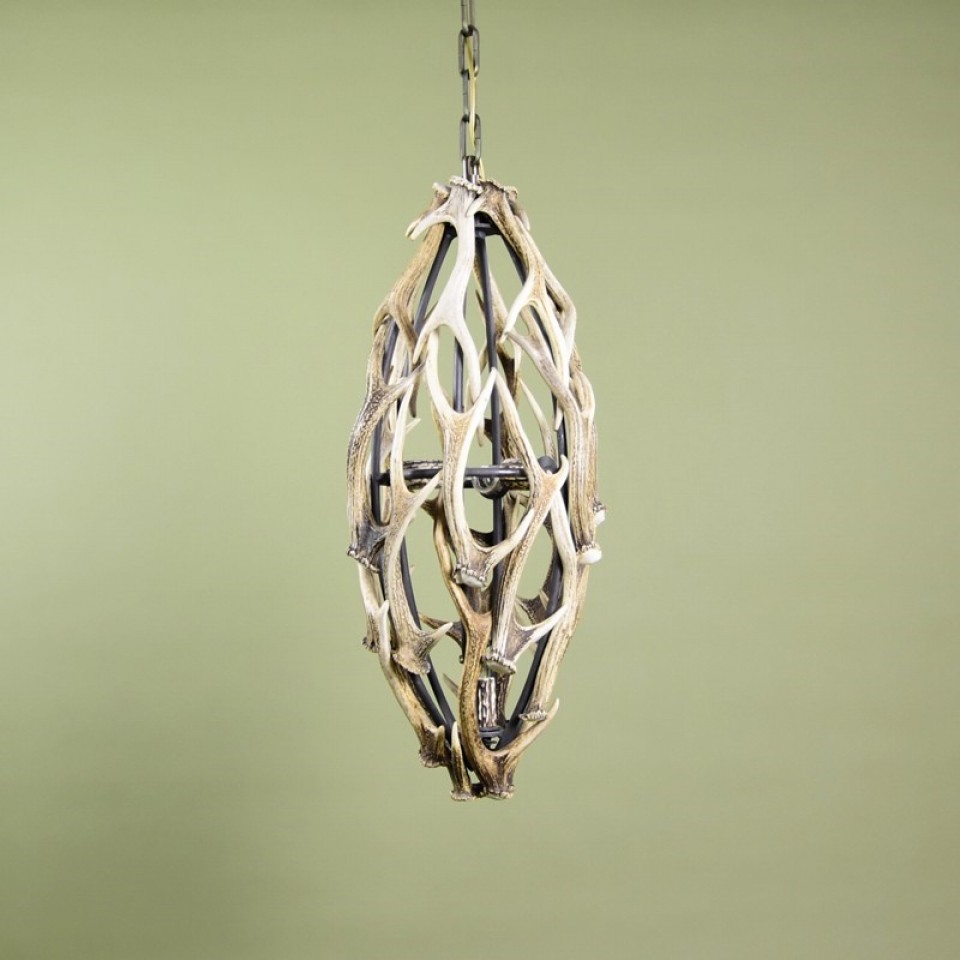 Sika Deer Antler Small Ellipse Chandelier 40cm