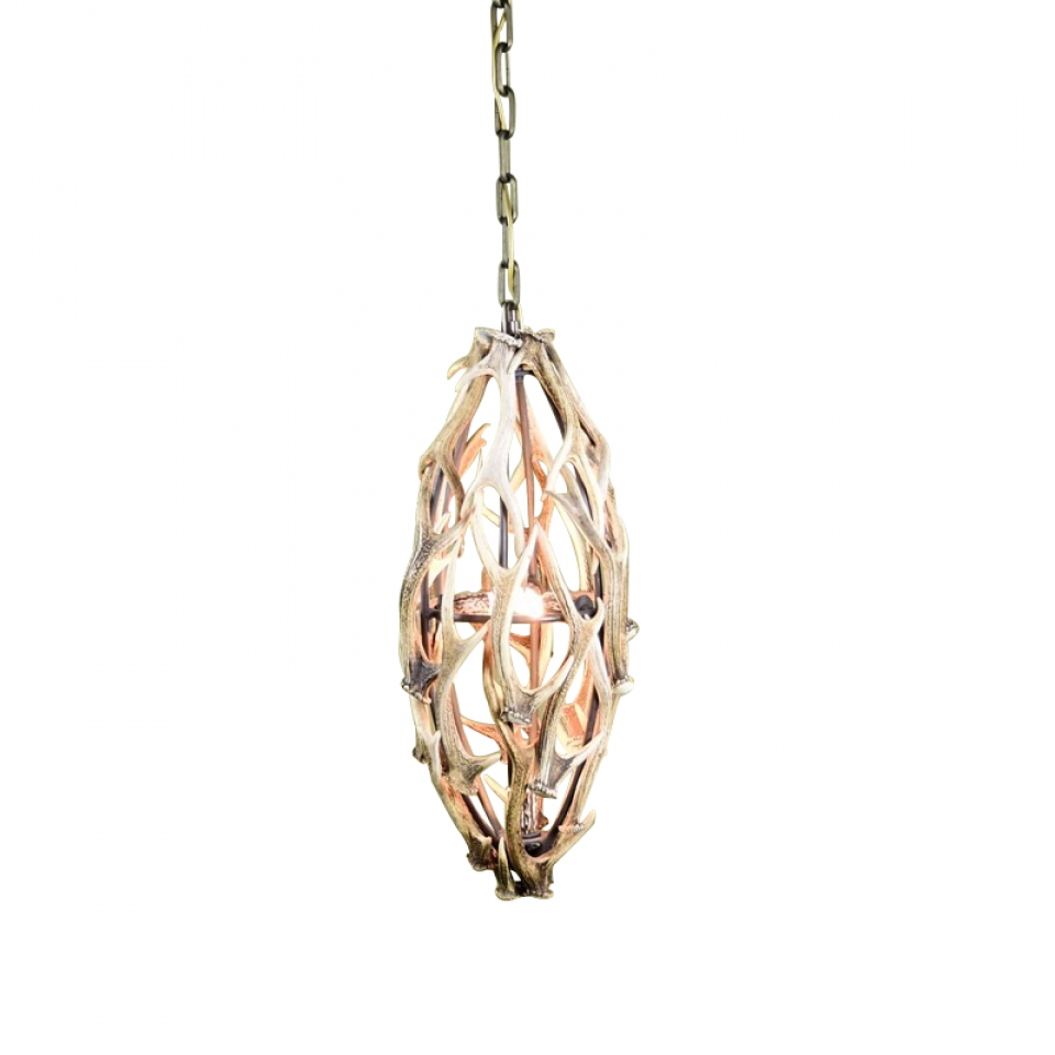 Sika Deer Antler Small Ellipse Chandelier 40cm