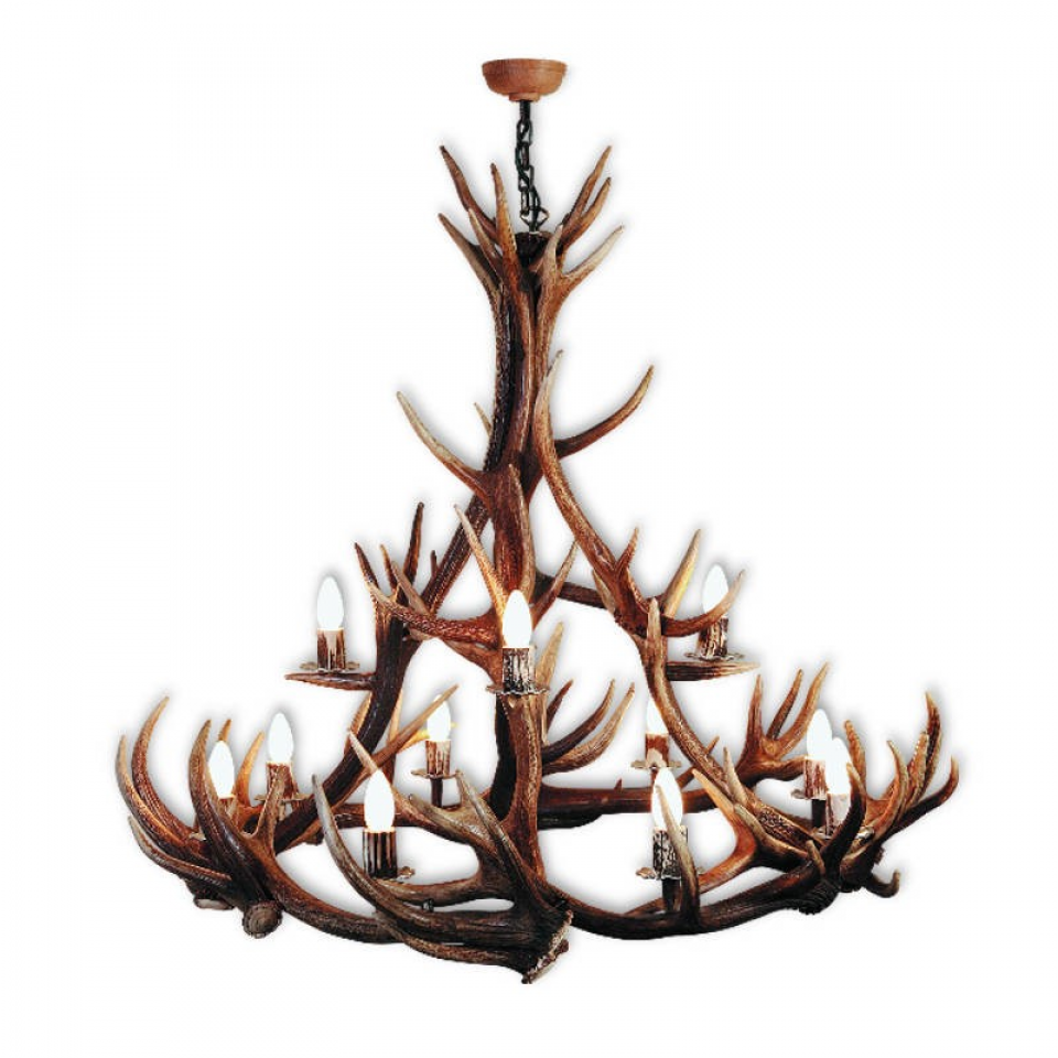 Red deer antler chandelier 12 light 130cm Red deer antler chandelier 12 light 130cm