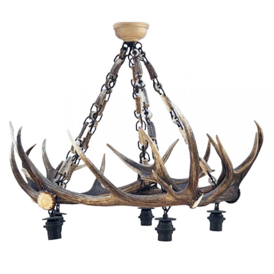 Deer Antler 5 Light Chandelier 85cm