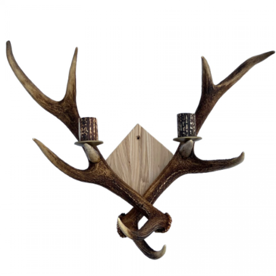Deer antler wall lamp 2 candle lights