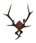 Deer antler wall lamp 2 candle lights cognac