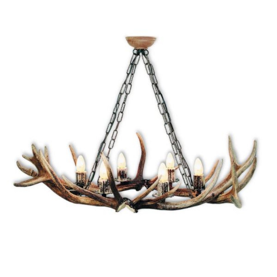 Deer antler oval chandelier 6 light 100cm