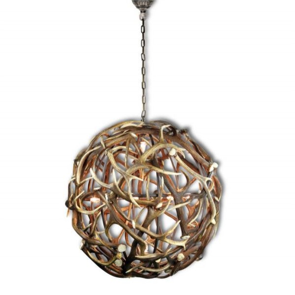 Elegant and Luxurious Globe Chandelier of Deer Antlers 100 cm
