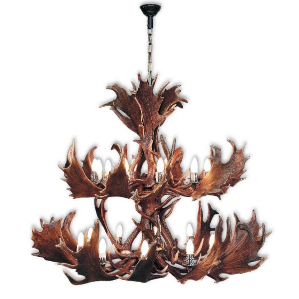 Dovhjortshorn takkrona 20-ljus 140 cm